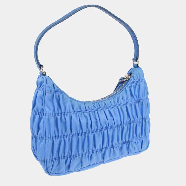 Pre Owned Prada Blue Nylon Shoulder Bag