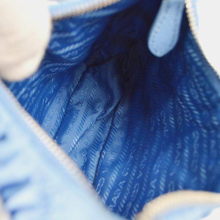 Pre Owned Prada Blue Nylon Shoulder Bag
