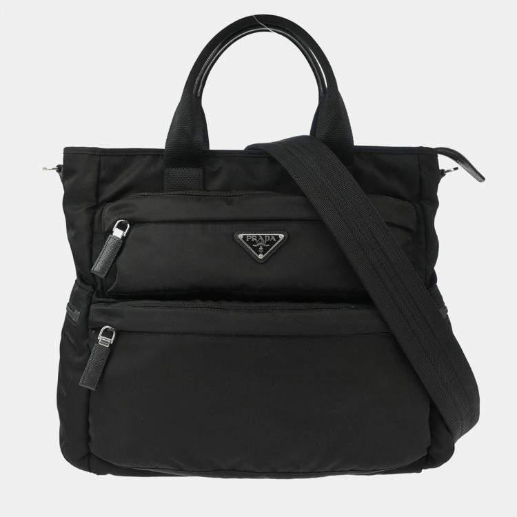 Pre Owned Prada Black Nylon Tote Bag
