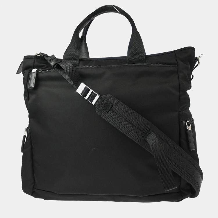 Pre Owned Prada Black Nylon Tote Bag