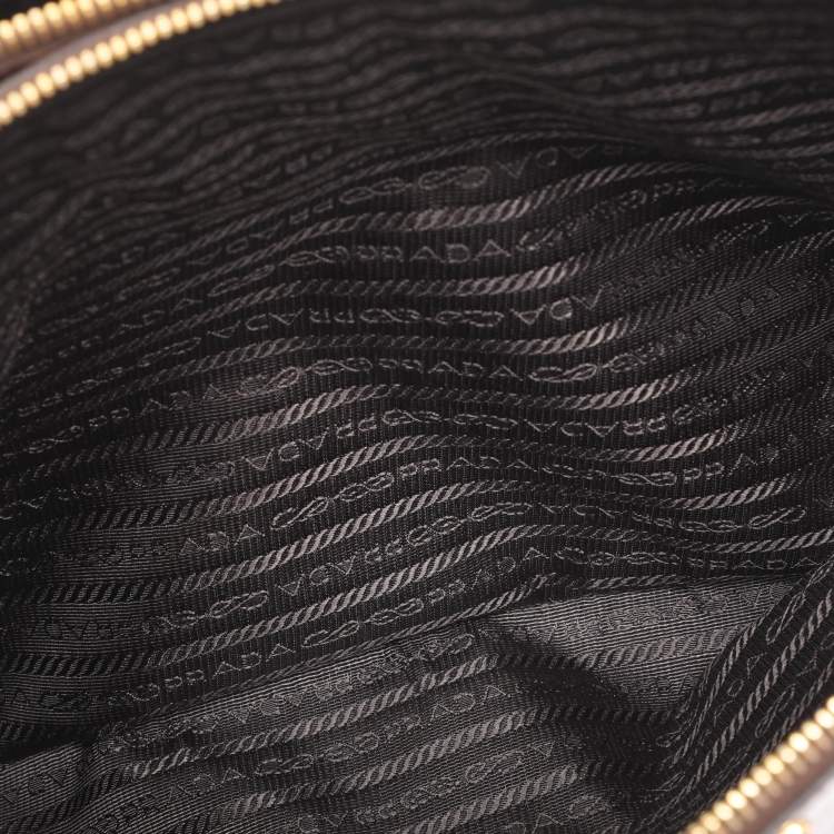Pre Owned Prada Brown Brushed Smoke Patent Leather Large Galleria Tote