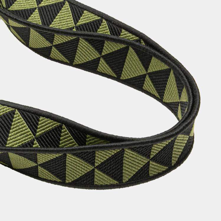 Pre Owned Prada Green Jacquard Triangolo Symbole Shopping Tote