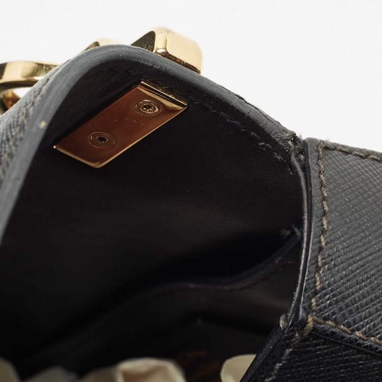 Pre Owned Prada Black Saffiano Lux Leather Sidonie Shoulder Bag