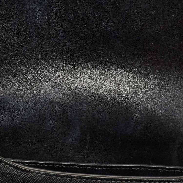 Pre Owned Prada Black Saffiano Lux Leather Sidonie Shoulder Bag