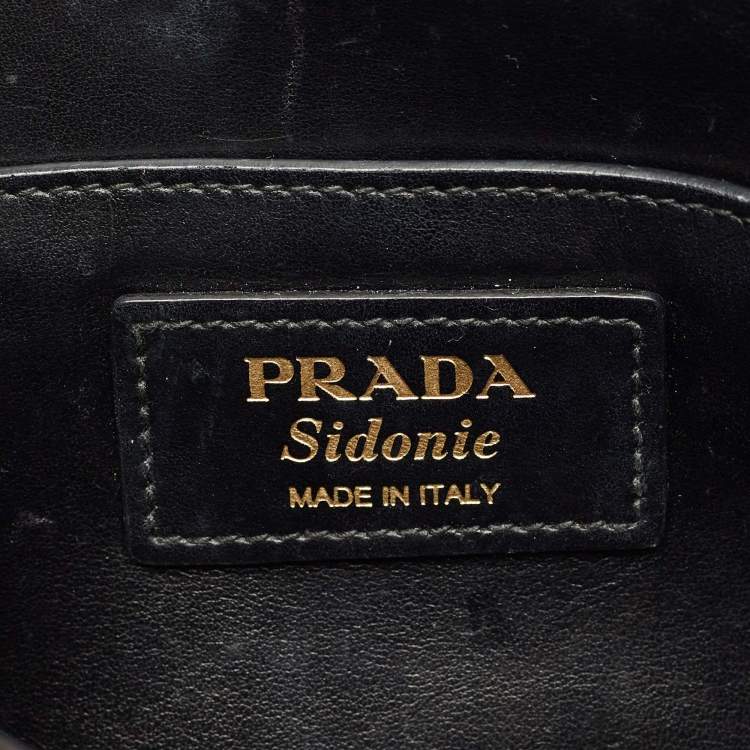 Pre Owned Prada Black Saffiano Lux Leather Sidonie Shoulder Bag