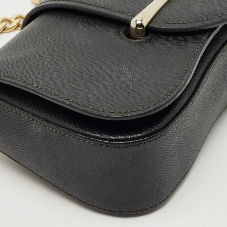 Pre Owned Prada Black Saffiano Lux Leather Sidonie Shoulder Bag