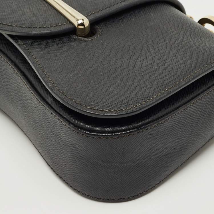 Pre Owned Prada Black Saffiano Lux Leather Sidonie Shoulder Bag
