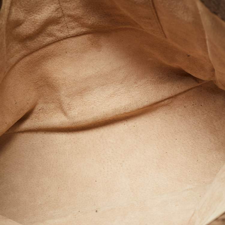 Pre Owned Prada Beige/Brown Woven Madras Leather Large Tote