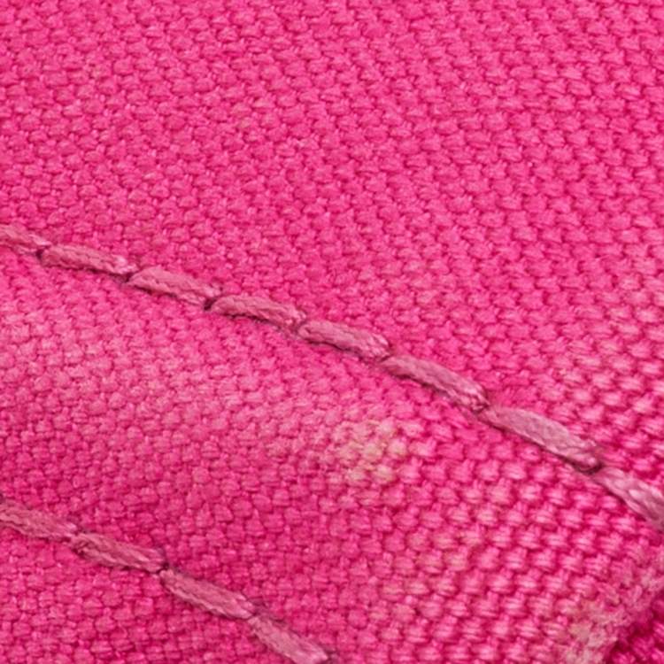 Pre Owned Prada Pink Canvas Small Canapa Logo Tote