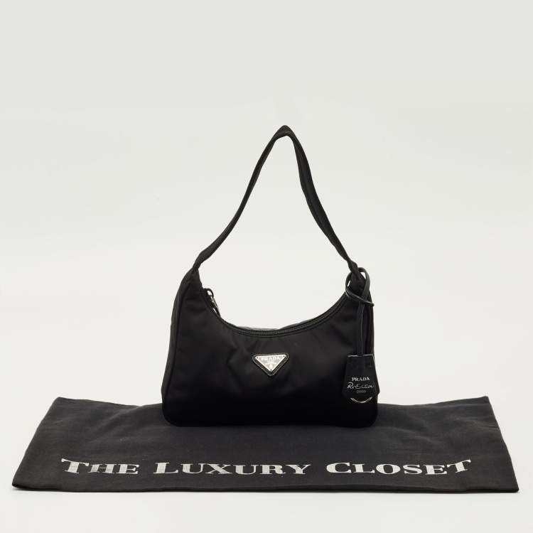 Pre Owned Prada Black Re-Nylon Re-Edition 2000 Shoulder Bag