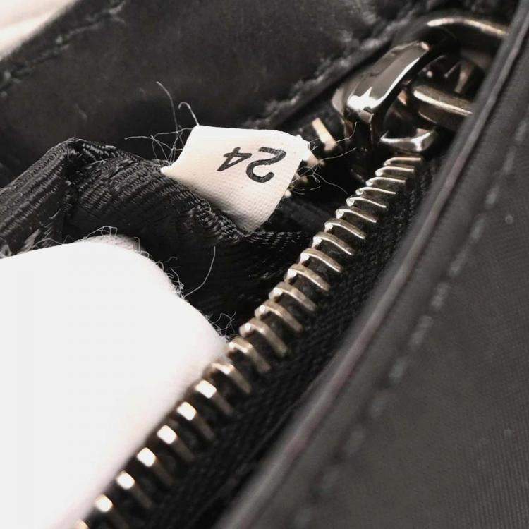 Pre Owned Prada Black Nylon Leather Rhinestone Handbag