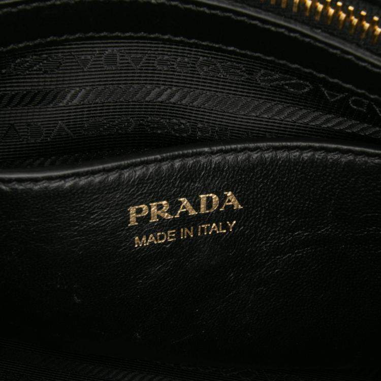 Pre Owned Prada Black Small Saffiano and City Calf Esplanade Satchel