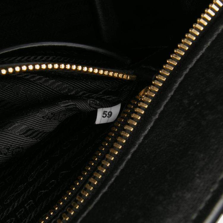 Pre Owned Prada Black Small Saffiano and City Calf Esplanade Satchel