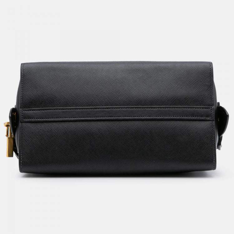 Pre Owned Prada Black Small Saffiano and City Calf Esplanade Satchel