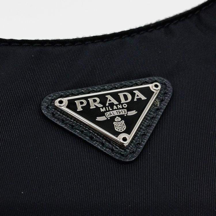 Pre Owned Prada Re-Nylon Tessuto Chain Strap Hobo Bag