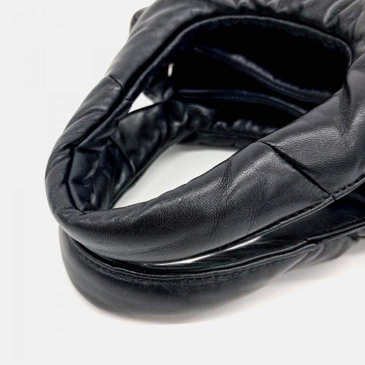 مملوكة مسبقًا Prada Black Leather Padded Soft Napa Tote Bag Small