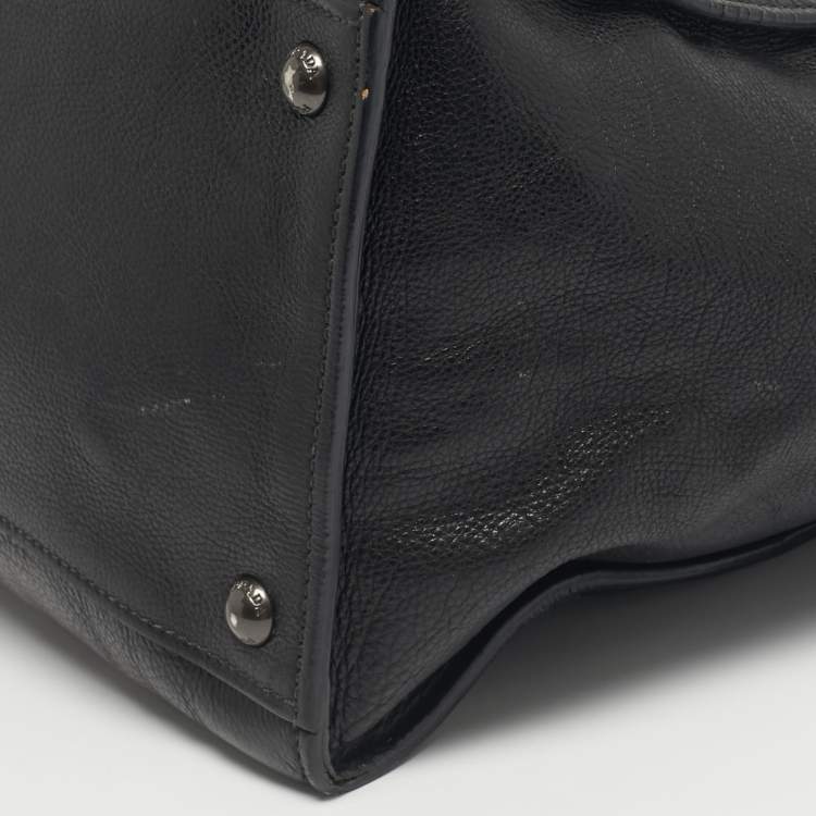 Pre Owned Prada Black Leather Twin Pocket Double Handle Tote 