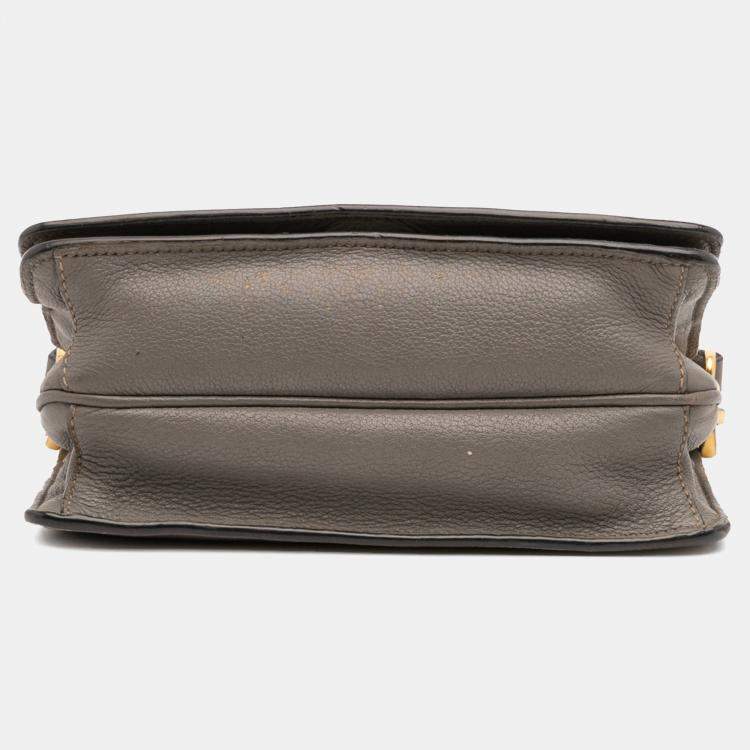 Pre Owned Prada Brown Vitello Daino Flap Crossbody