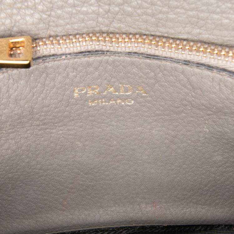 Pre Owned Prada Brown Vitello Daino Flap Crossbody
