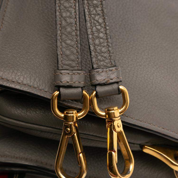 Pre Owned Prada Brown Vitello Daino Flap Crossbody