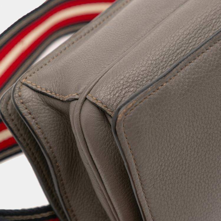 Pre Owned Prada Brown Vitello Daino Flap Crossbody