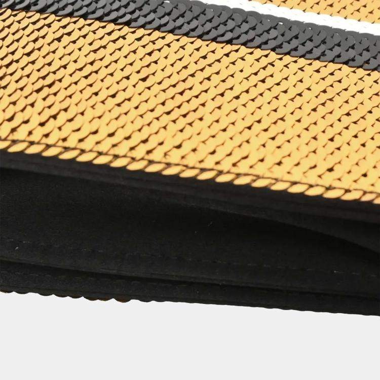 Pre Owned Prada Gold Sequins Satin Shoulder Bag