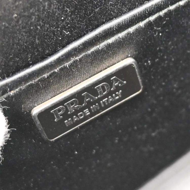 Pre Owned Prada Gold Sequins Satin Shoulder Bag