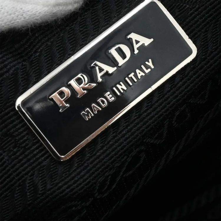 Pre Owned Prada Black Nylon Leather Handbag