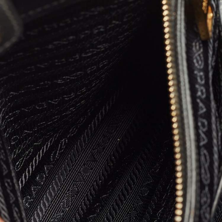 Pre Owned Prada Black Saffiano Lux Leather Promenade Open Satchel