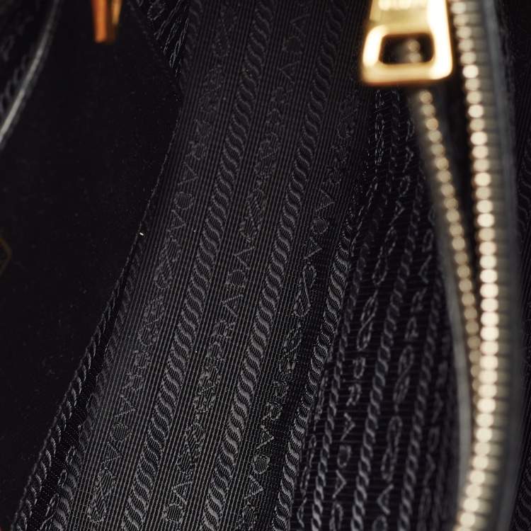 Pre Owned Prada Black Saffiano Lux Leather Promenade Open Satchel