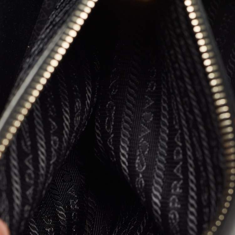 Pre Owned Prada Black Saffiano Lux Leather Promenade Open Satchel