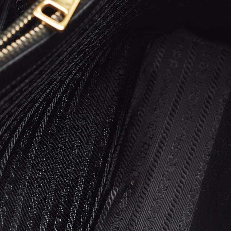 Pre Owned Prada Black Saffiano Lux Leather Promenade Open Satchel