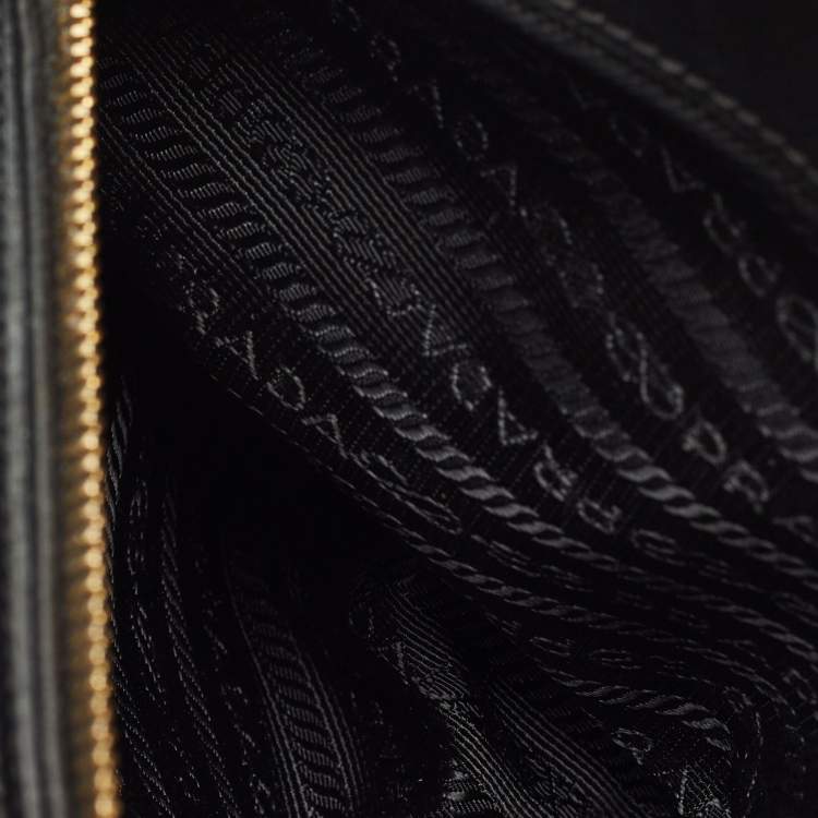 Pre Owned Prada Black Saffiano Lux Leather Promenade Open Satchel