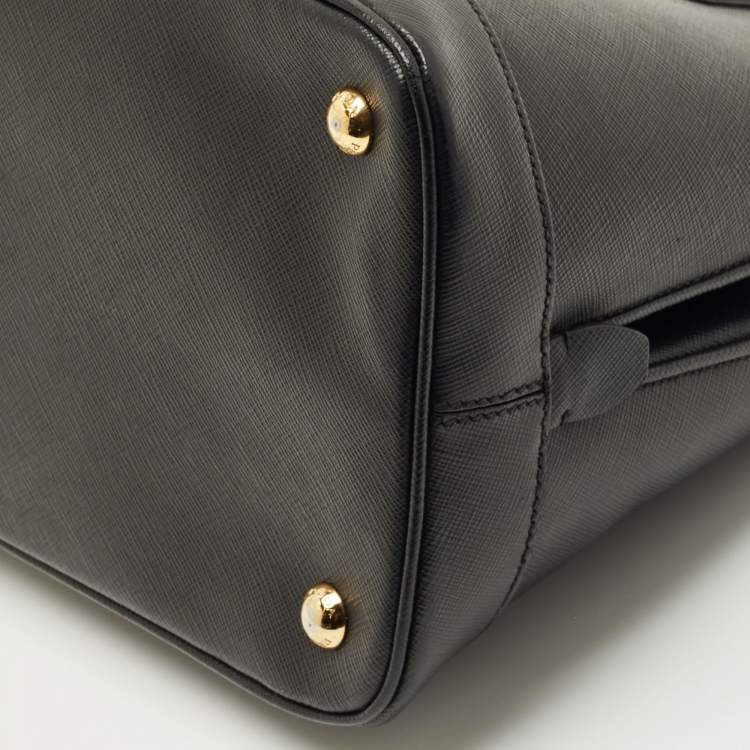 Pre Owned Prada Black Saffiano Lux Leather Promenade Open Satchel