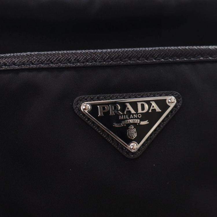 Pre Owned Prada Black Re-Nylon Messenger Bag