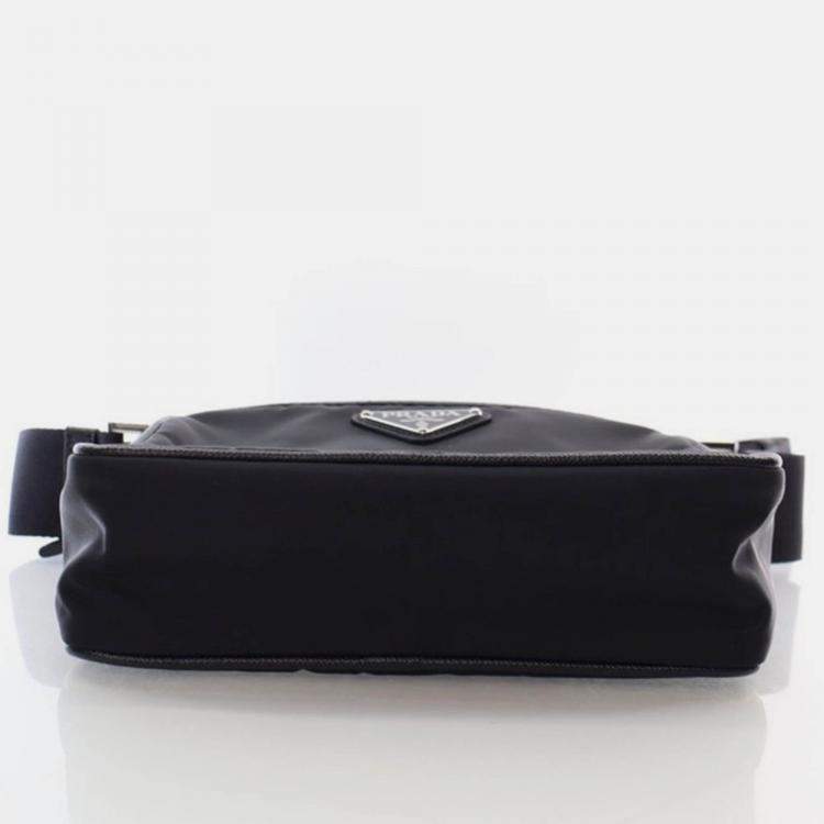 Pre Owned Prada Black Re-Nylon Messenger Bag