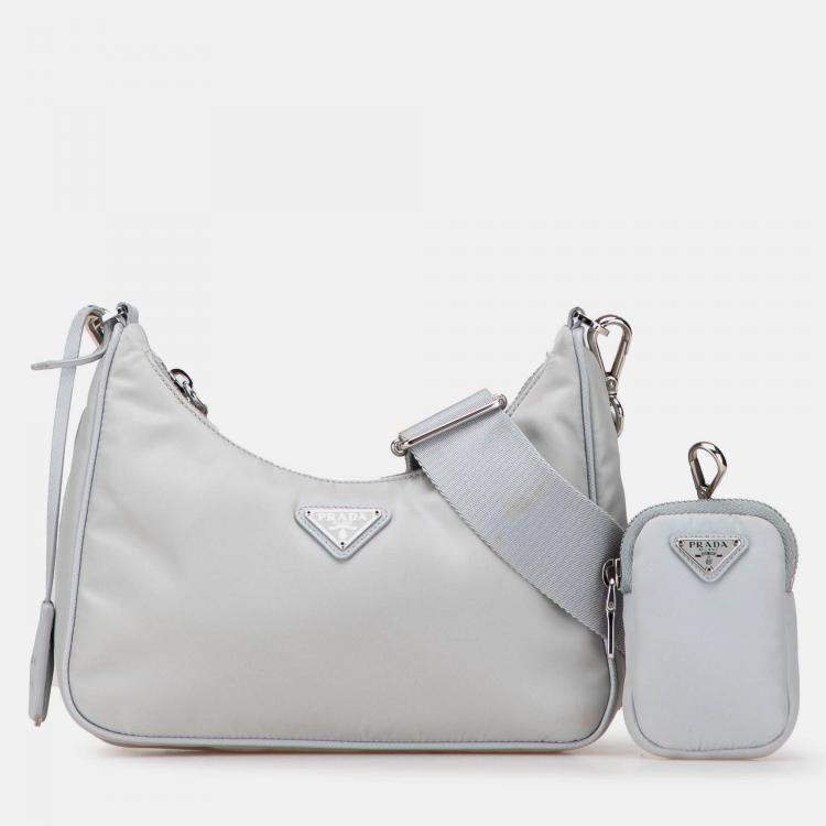 Pre Owned Prada Grey Re Nylon Re Edition 2005 Satchel