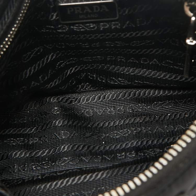 مملوكة مسبقًا Prada Black Quilted Nylon and Leather Convertible Crossbody Bag