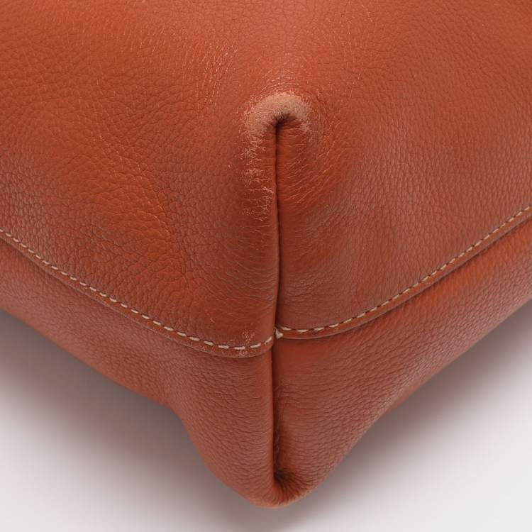 Pre Owned Prada Copper Vitello Daino Leather Tote