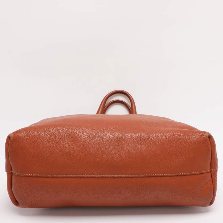 Pre Owned Prada Copper Vitello Daino Leather Tote