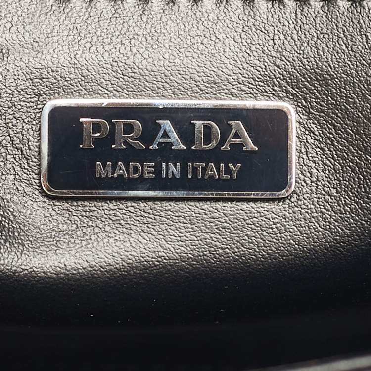 Pre Owned Prada Black Brushed Leather Femme Shoulder Bag
