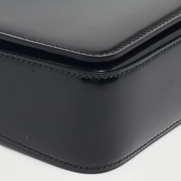 Pre Owned Prada Black Brushed Leather Femme Shoulder Bag