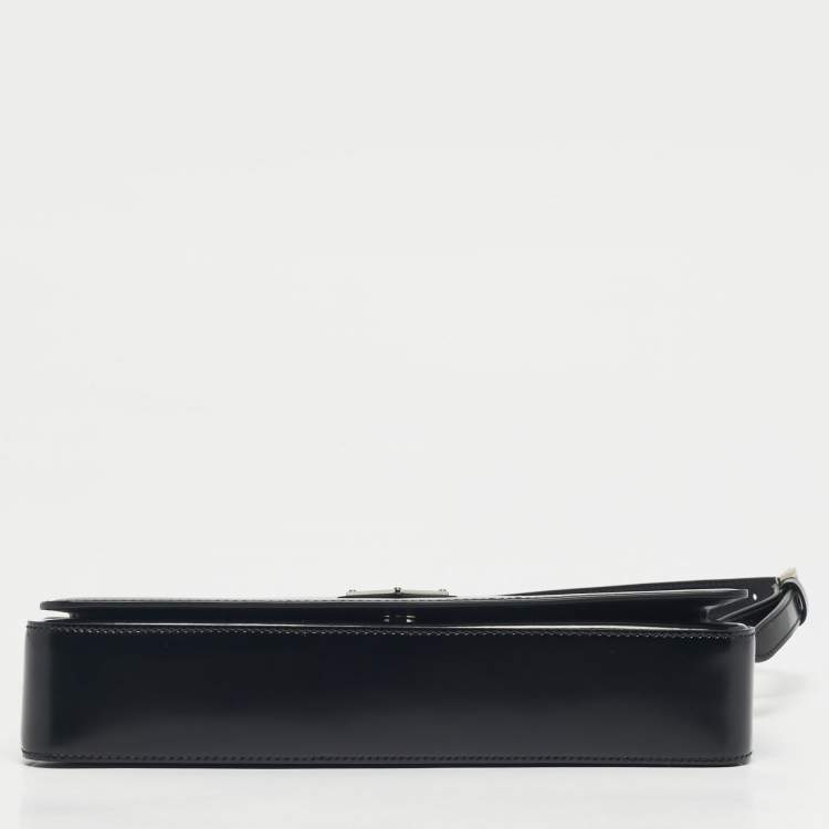 Pre Owned Prada Black Brushed Leather Femme Shoulder Bag