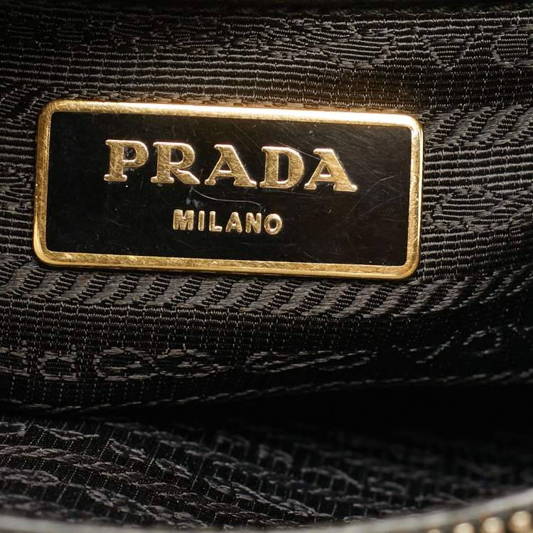 Pre Owned Prada Black Saffiano Lux Leather Promenade Open Satchel