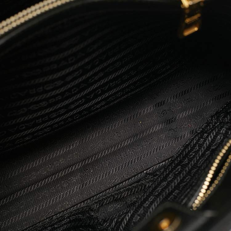 Pre Owned Prada Black Saffiano Lux Leather Promenade Open Satchel