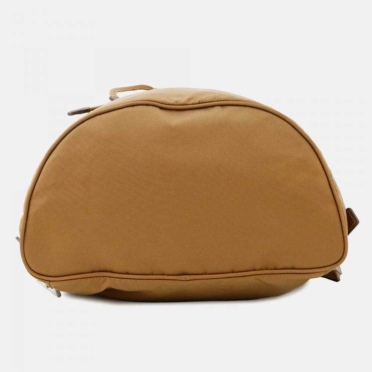Pre Owned Prada Gold/Brown Nylon Backpack 