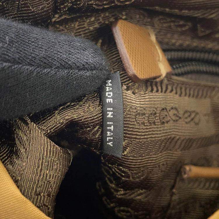 Pre Owned Prada Gold/Brown Nylon Backpack 