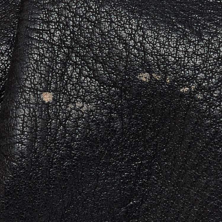 Pre Owned Prada Black Vitello Daino Leather Hobo