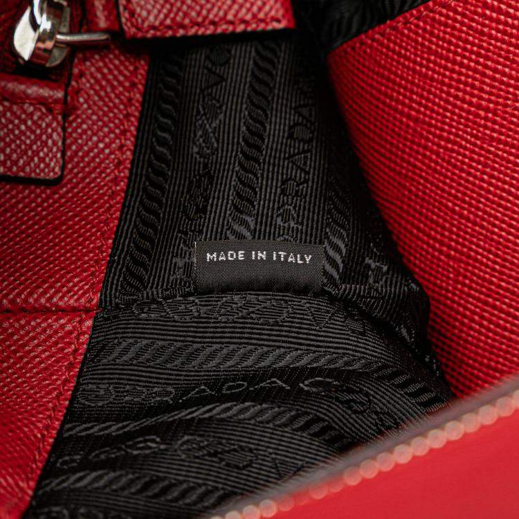 Pre Owned Prada Red Saffiano Cuir Tote