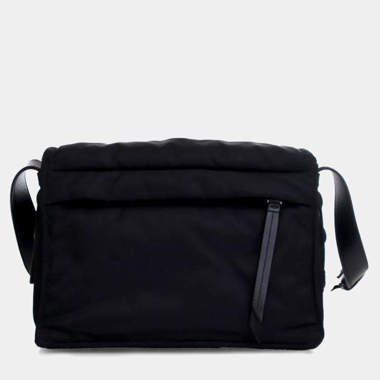 Pre Owned Prada Black Small Re Nylon Padded Traveller Shoulder Bag